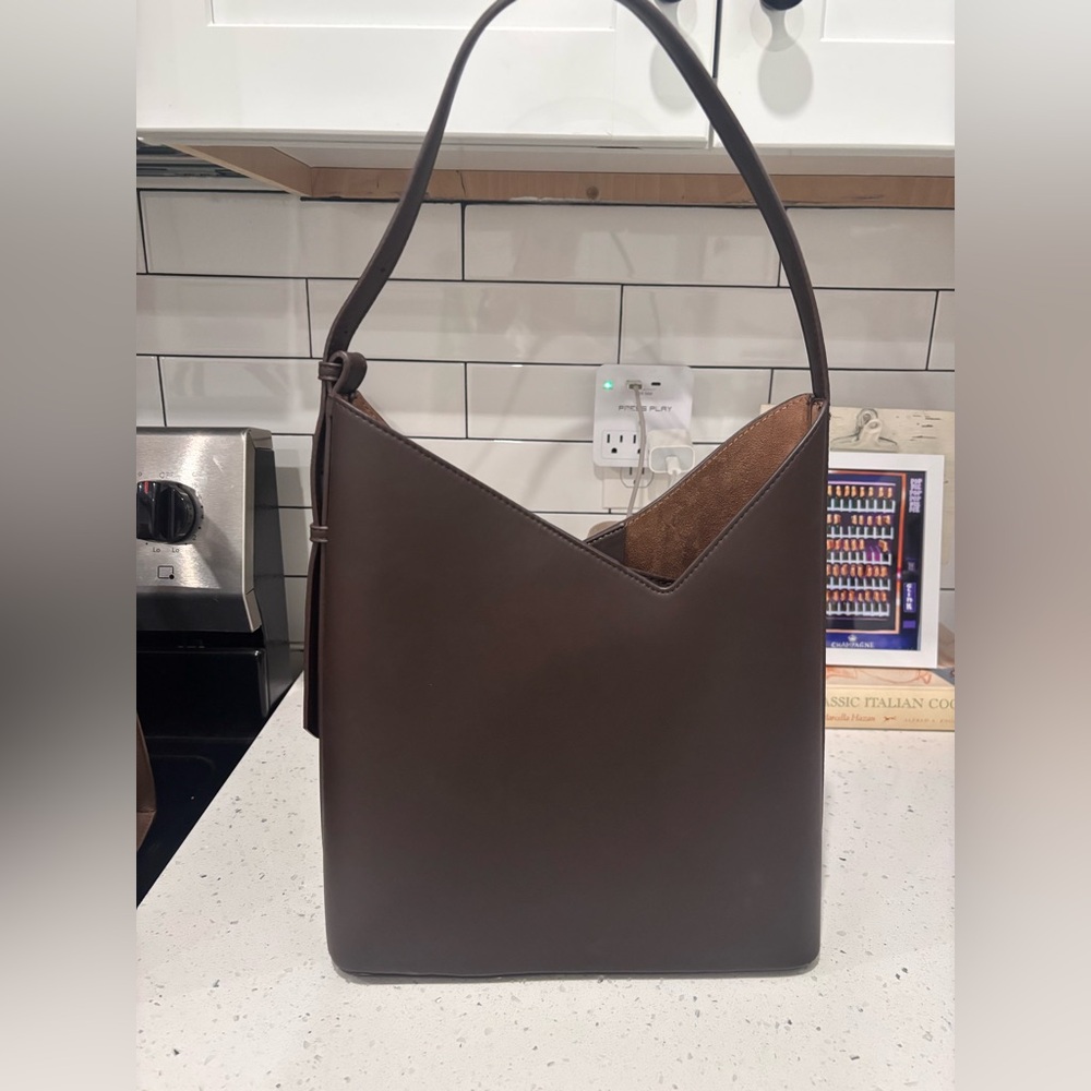 Zara Brown Leather Shoulder Bag